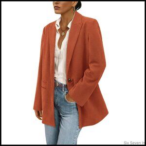 Corduroy Blazer Ribbed Texture Lapel Long Sleeve Work Professional Chic